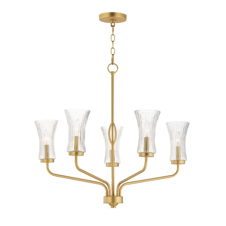 Maxim Lighting Camelot 5-Light Chandelier, Natural Aged Brass 16155CRNAB